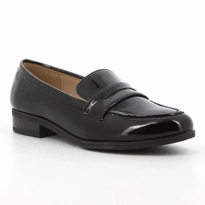 Pierre Cardin Ladies Penny Moc Loafer - Black Brogues To Wear With Jeans