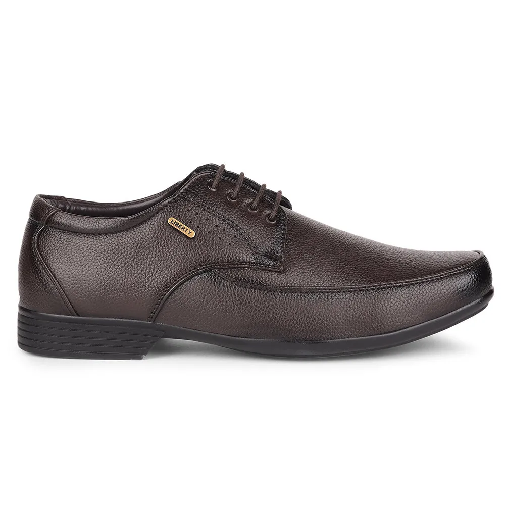 Slip On Or Lace Up Dress Shoes Fortune By Liberty HIL-10 Formal Derby Shoes For Men - Brown