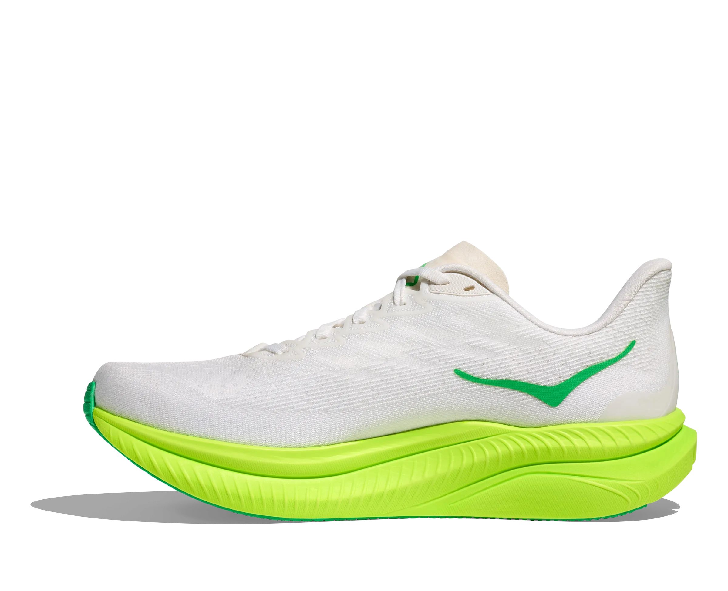Fly Running Shoes HOKA Men's Mach 6 - WHITE / NEON LIME