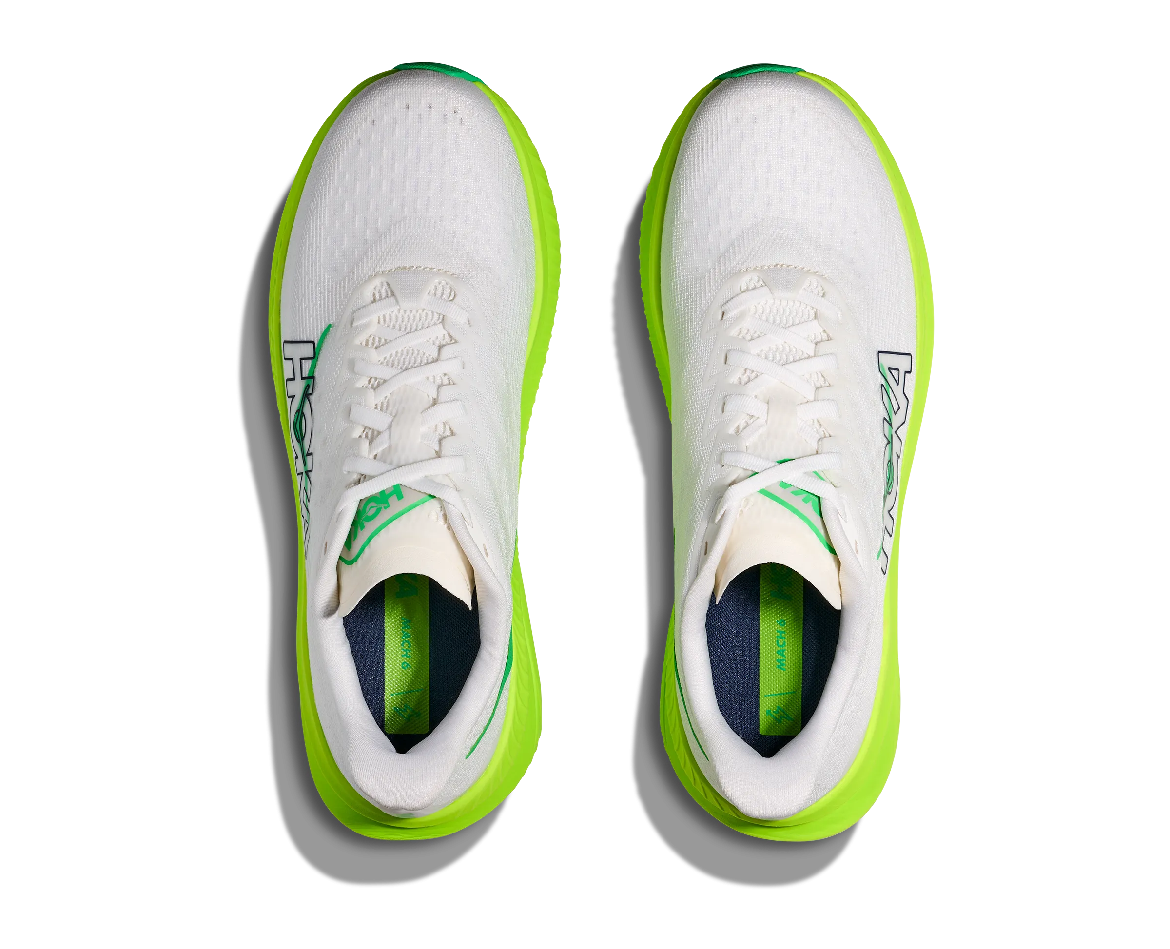 Shoes Running HOKA Men's Mach 6 - WHITE / NEON LIME