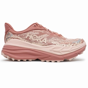 Hoka Stinson 7 Textile Synthetic Women's Blush Rose Latte Running Trainers Heavy Running Shoes
