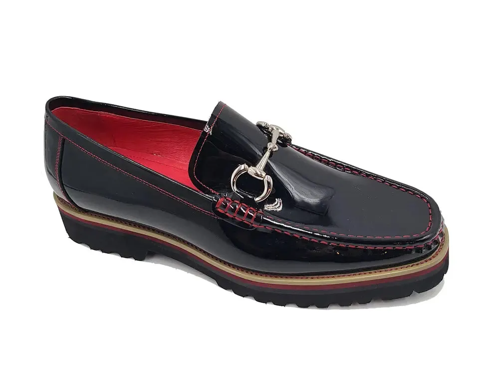 Horse Bit Loafer in Lug Sole Wedge Loafers Shoes