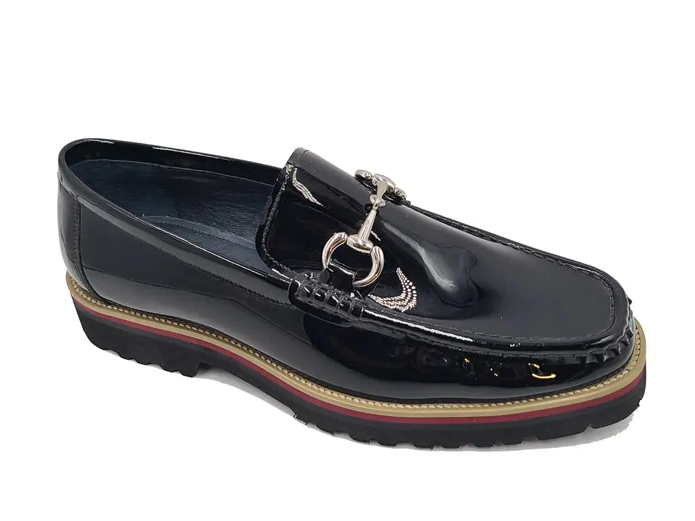 High End Loafers Horse Bit Loafer in Lug Sole