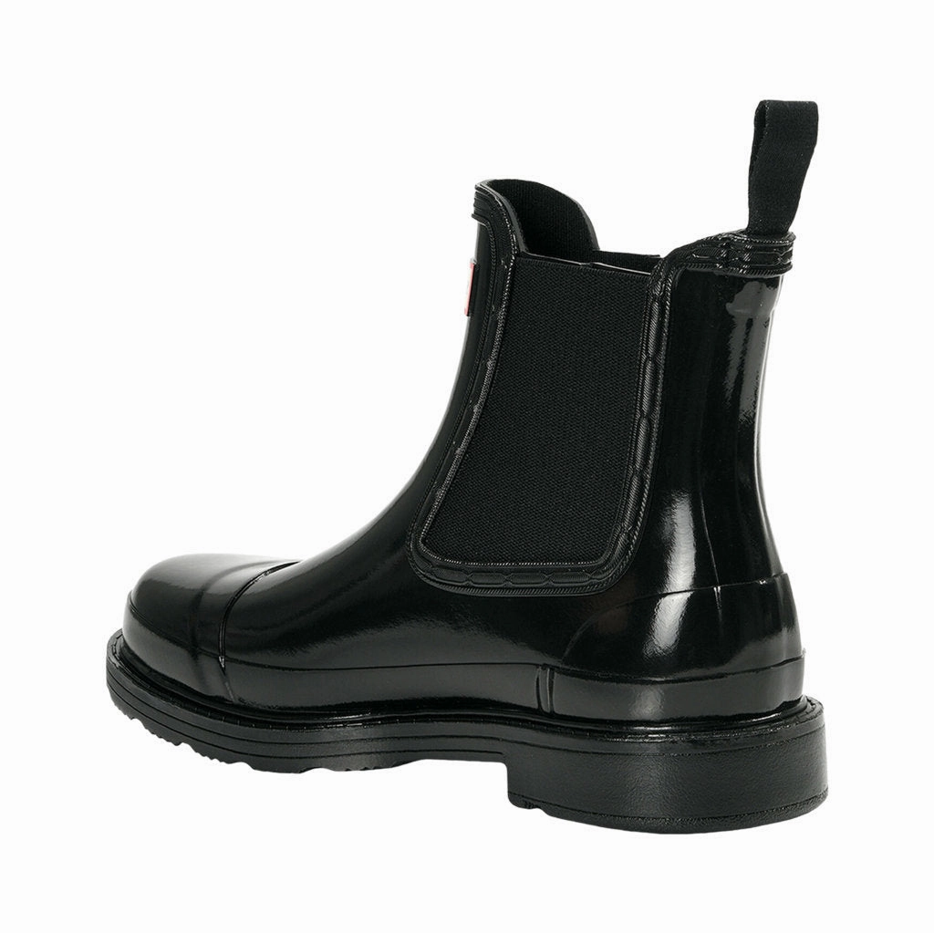 Chelsea Boots With Leopard Print Hunter Commando Chelsea Gloss Rubber Women's Ankle Boots