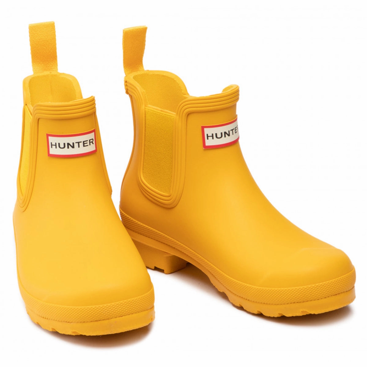 Hunter Original Chelsea Rubber Women's Ankle Yellow Boots Slip Resistant Leather Chelsea Boots