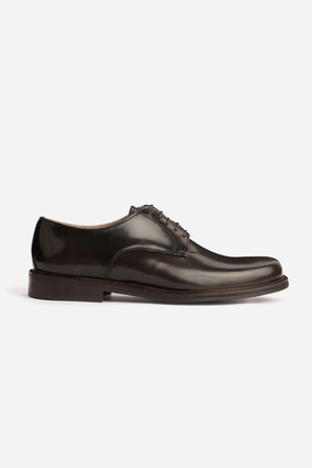 Scarpa classica derby suola in cuoio cacao Derby Shoes Rubber Sole