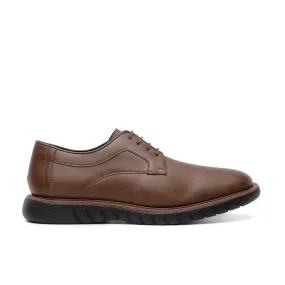 Commando Sole Derby Shoes 'Jack' men's regular fit vegan-leather shoe by Ahimsa - cognac