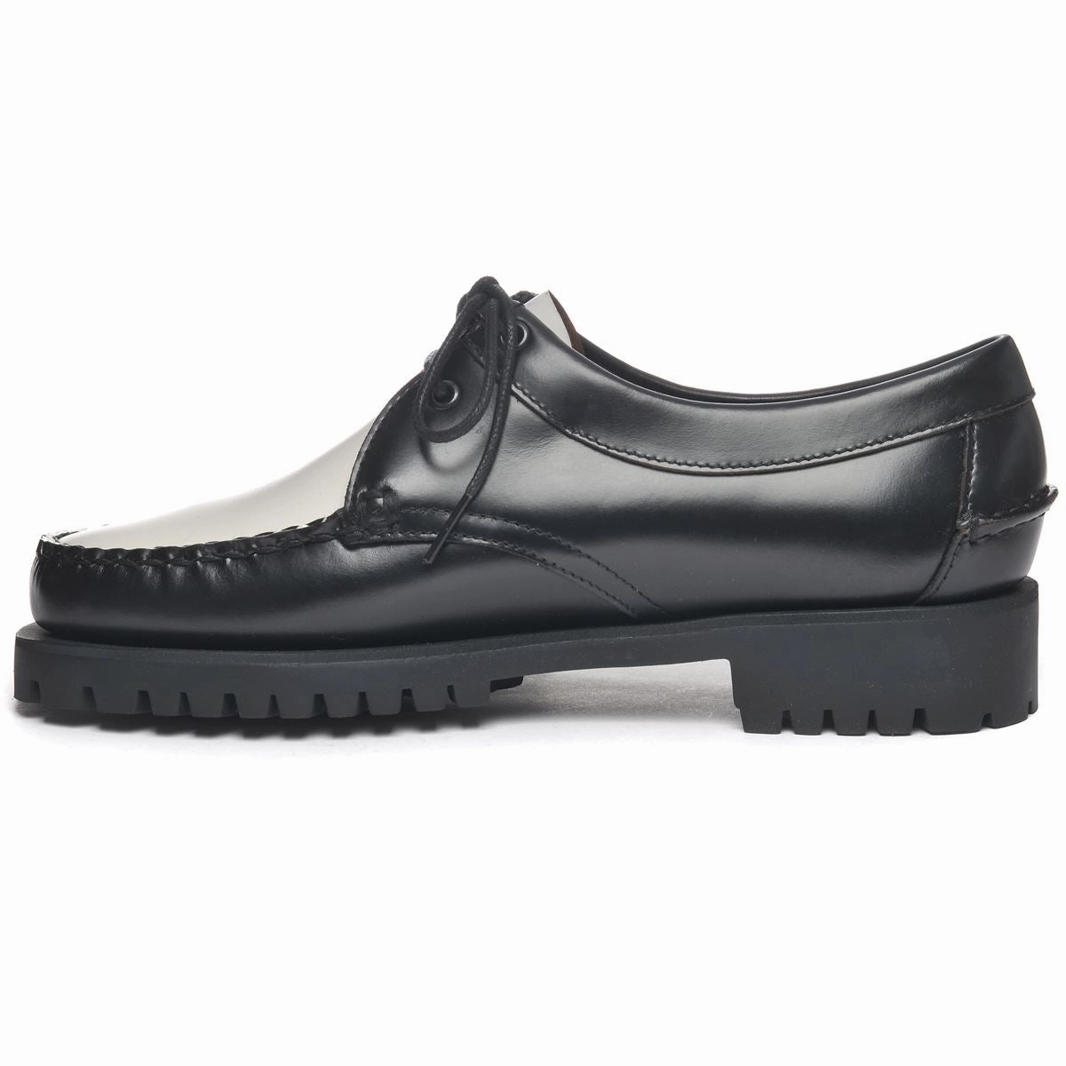 James Lug Woman - Black-White Loro Piana Babouche Charms Walk Suede Mule Loafers