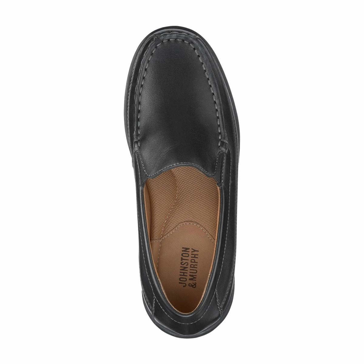 Johnston & Murphy Boy's (Grade School) Locklin Venetian Black Leather Sole Oxfords