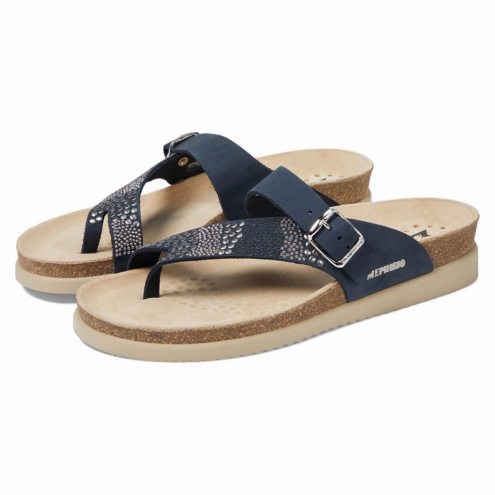 Mephisto Helenka Nubuck Women's Navy Slip On Sandals Chloé Lauren Espadrilles