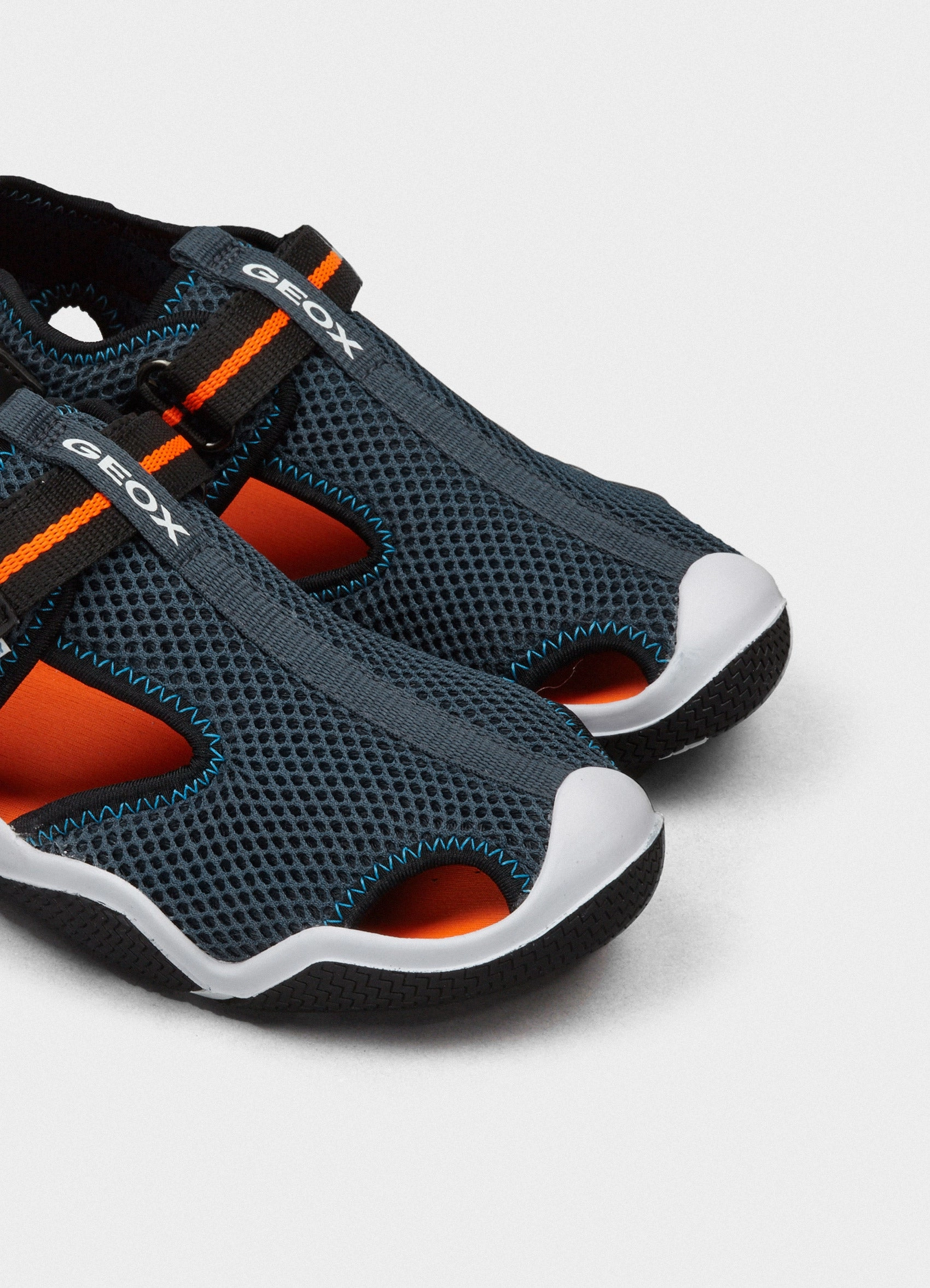 Espadrille Paillette Junior Wader Navy and Orange