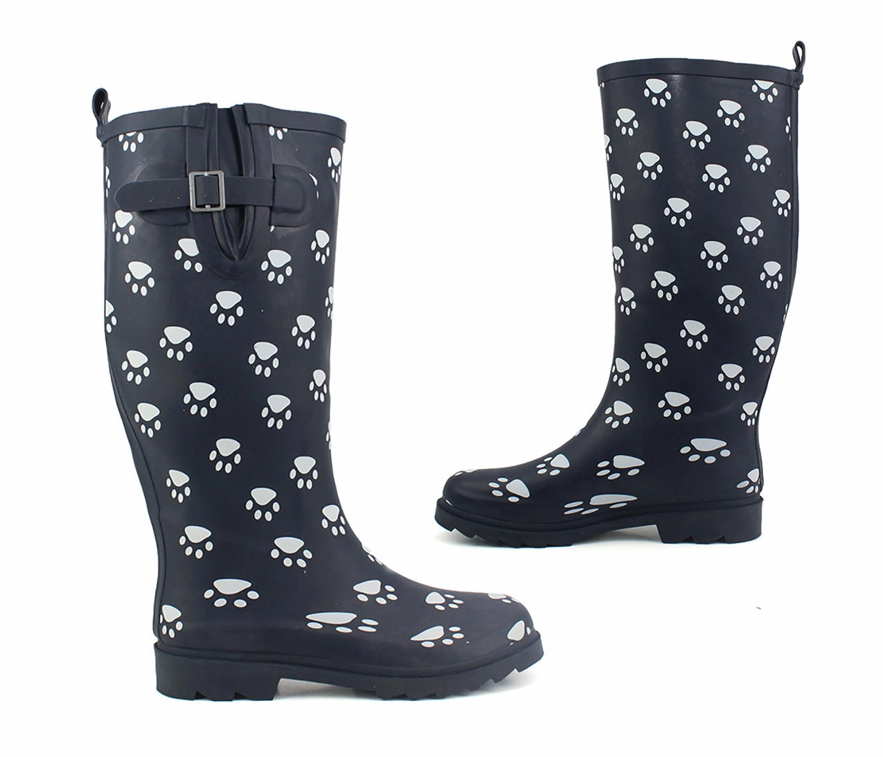 Cowboys Boots Near Me Womens Adjustable Calf Wellies Waterproof Paw Print Wellies Ladies Fashion Festival Dog Walking Rain Mud Wellington Boot