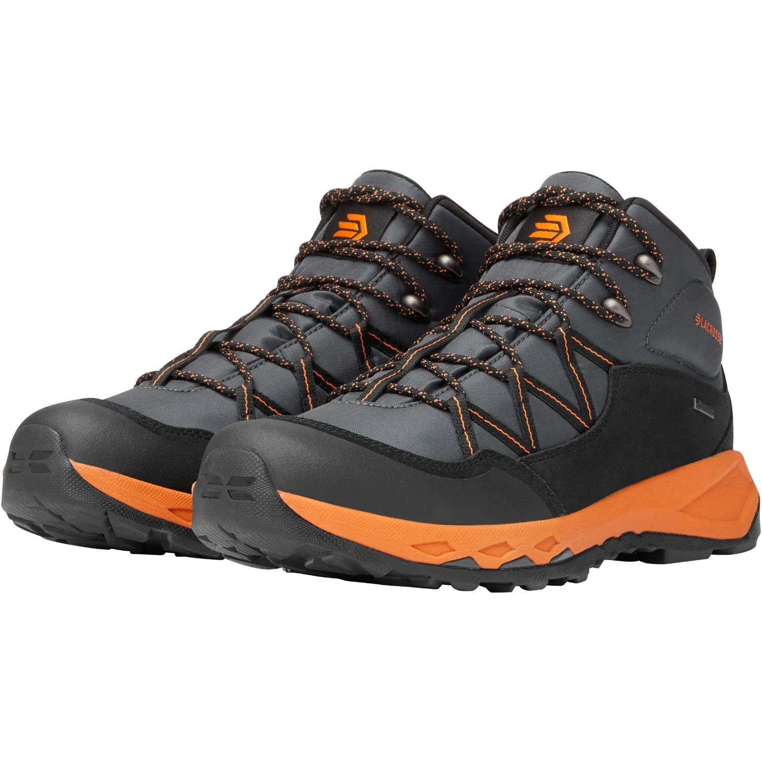 Altered State Boots Lacrosse Mens San Juan Mid GTX Gunmetal/Orange Leather Hunting Boots