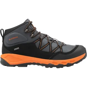 Non Slip Steel Toe Boots Lacrosse Mens San Juan Mid GTX Gunmetal/Orange Leather Hunting Boots
