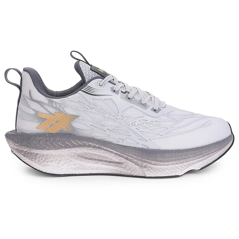 Softest Running Shoes Leap7x Light Grey Sports Lacing Running Shoes For Men XLM-01 By Liberty