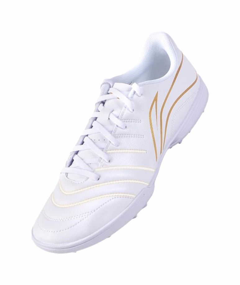 Li Ning Long Song Series TF Turf Soccer Cleats - Cushioned & Durable for Artificial Grass Unisex White Gold New Arrivals Soccer Cleats