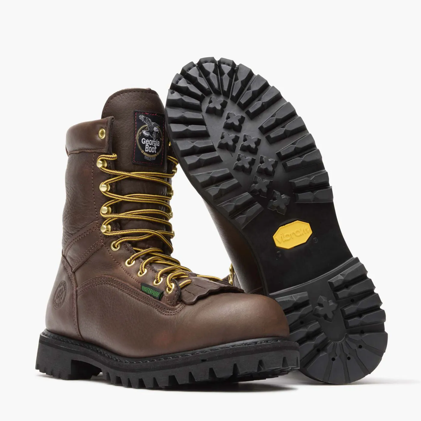 Georgia Boot Lace-to-Toe Waterproof Work Boot Boots Brown