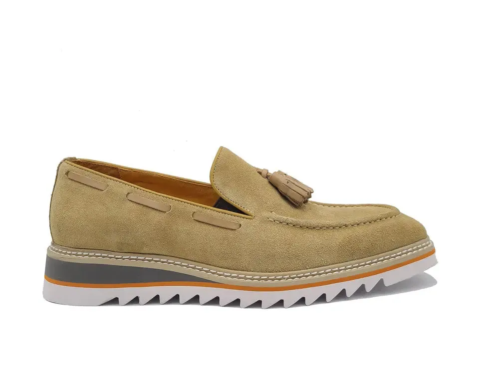 Venetian Suede Loafer with Calfskin Tassel Vans Suede Loafers