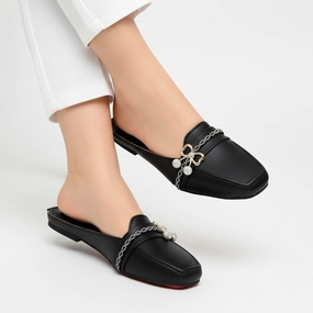 Flat Shoes With Strap Across Foot M0515 oprn back-R58-4