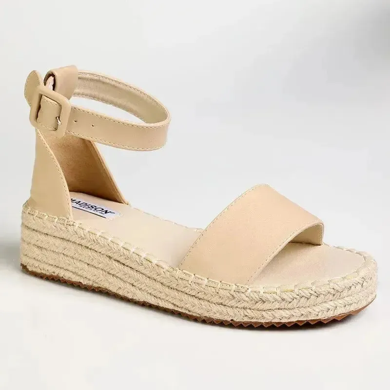 Espadrilles 2025 Madison Carina 3 Closed Back Espadrille Sandals - Nude