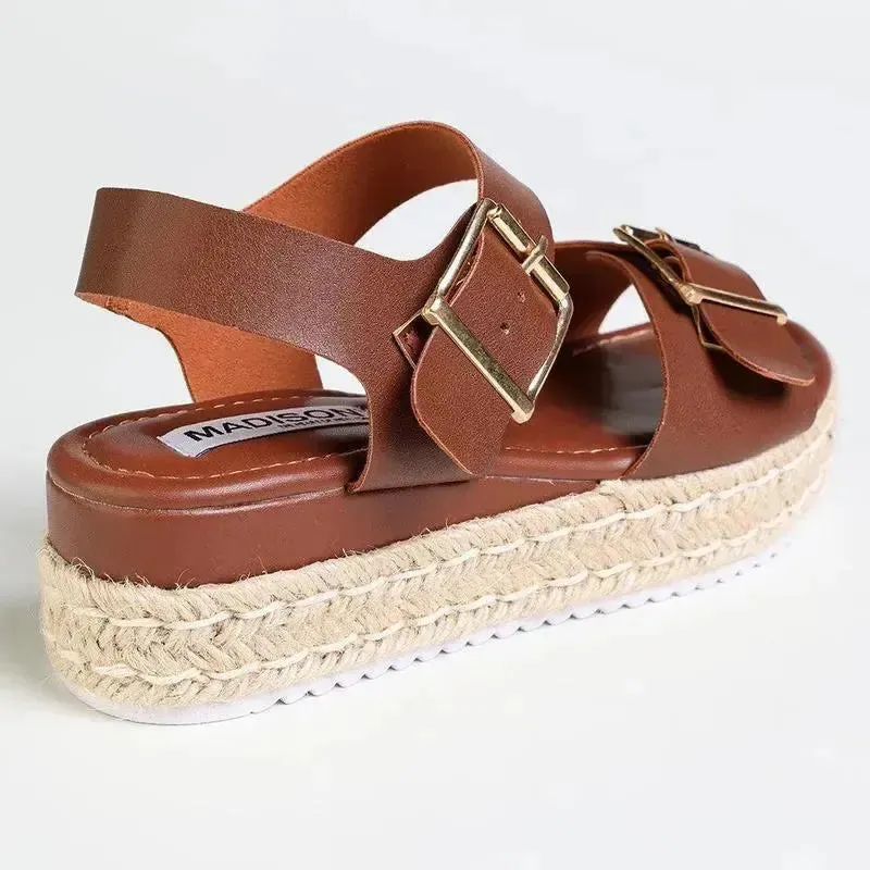 Madison Marlowe Espadrille Sandal - Chocolate Lace Up Closed Toe Espadrilles