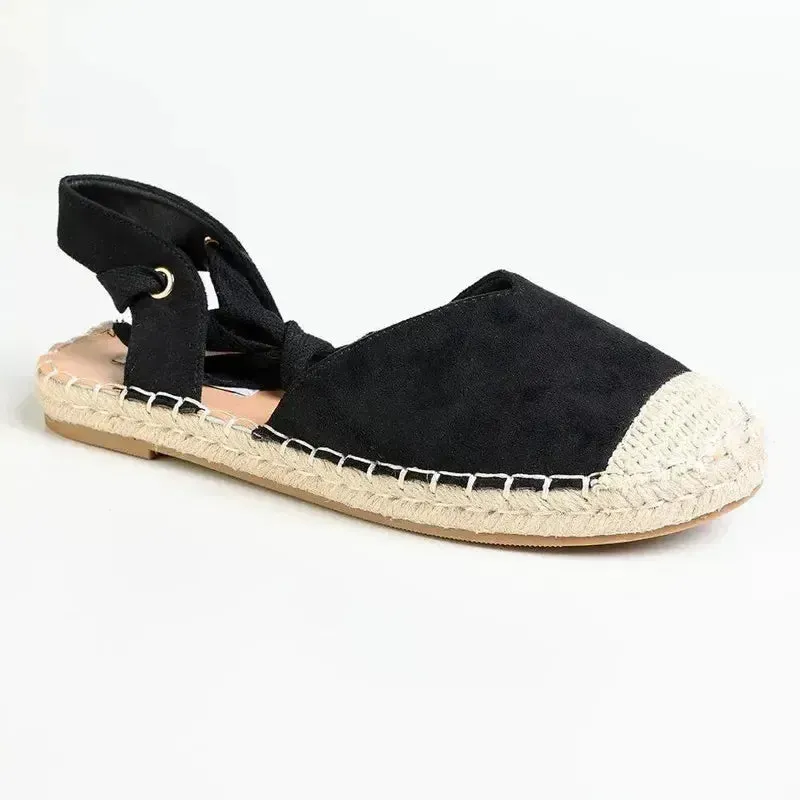 Monogram Espadrilles In Lambskin Madison Martini Espadrille Flats - Black