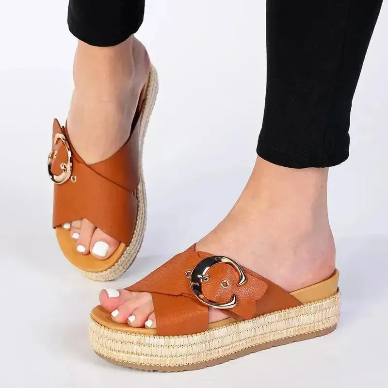Denim Espadrilles We Madison Maven Cross Over Sandal - Tan