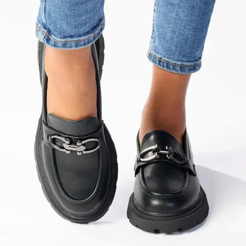 Melissa Brogue Madison Paris Metal Trim Loafers - Black