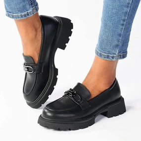 Madison Paris Metal Trim Loafers - Black Brown Ghillie Brogues