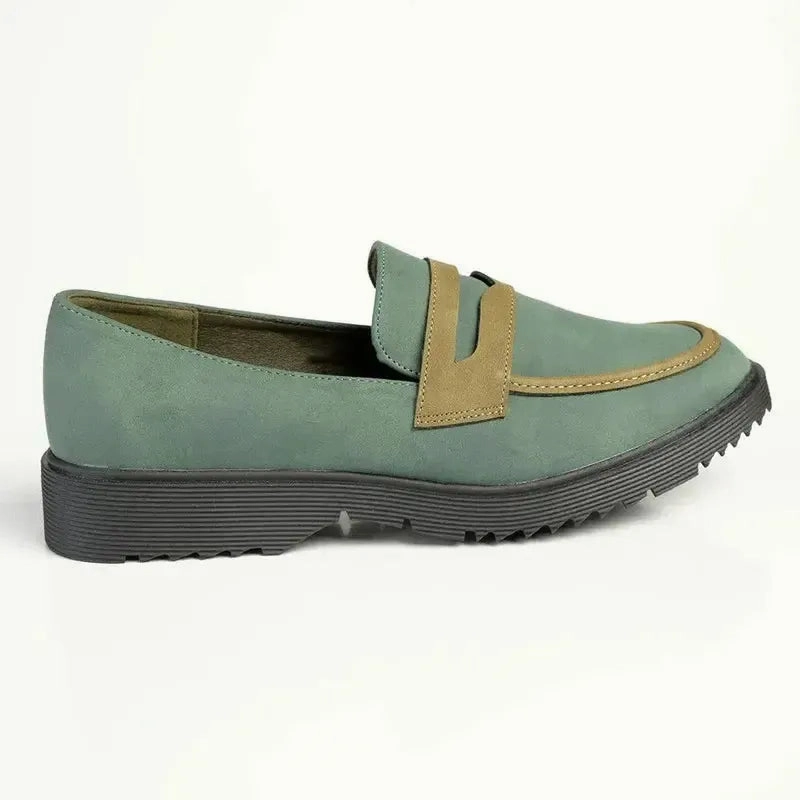 Madison Piper Slip On Brogue - Emerald Green Brogues With Sole