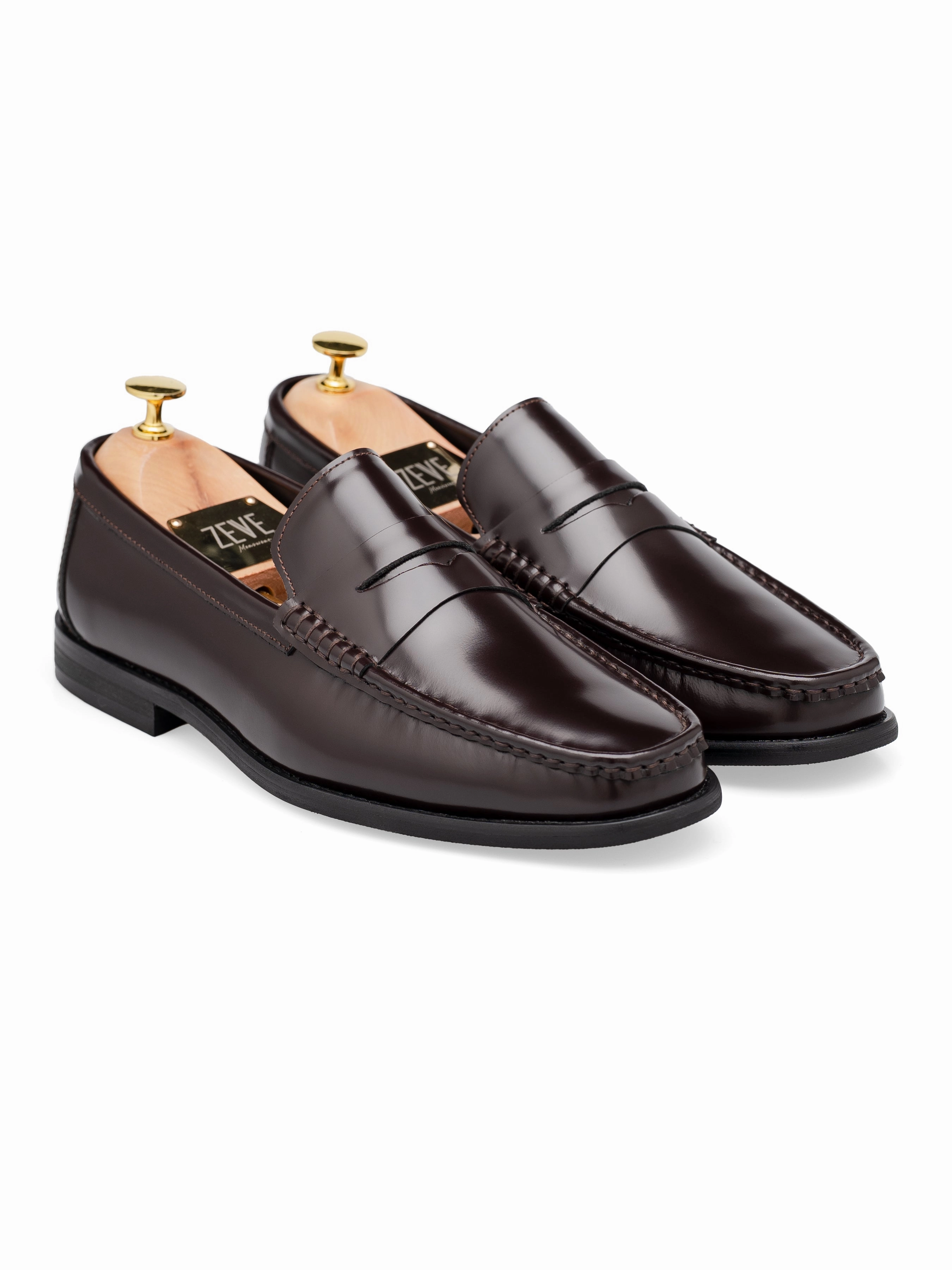 Marco Penny Loafer - Coffee Brown Polished Leather Adrian Bex Loafers