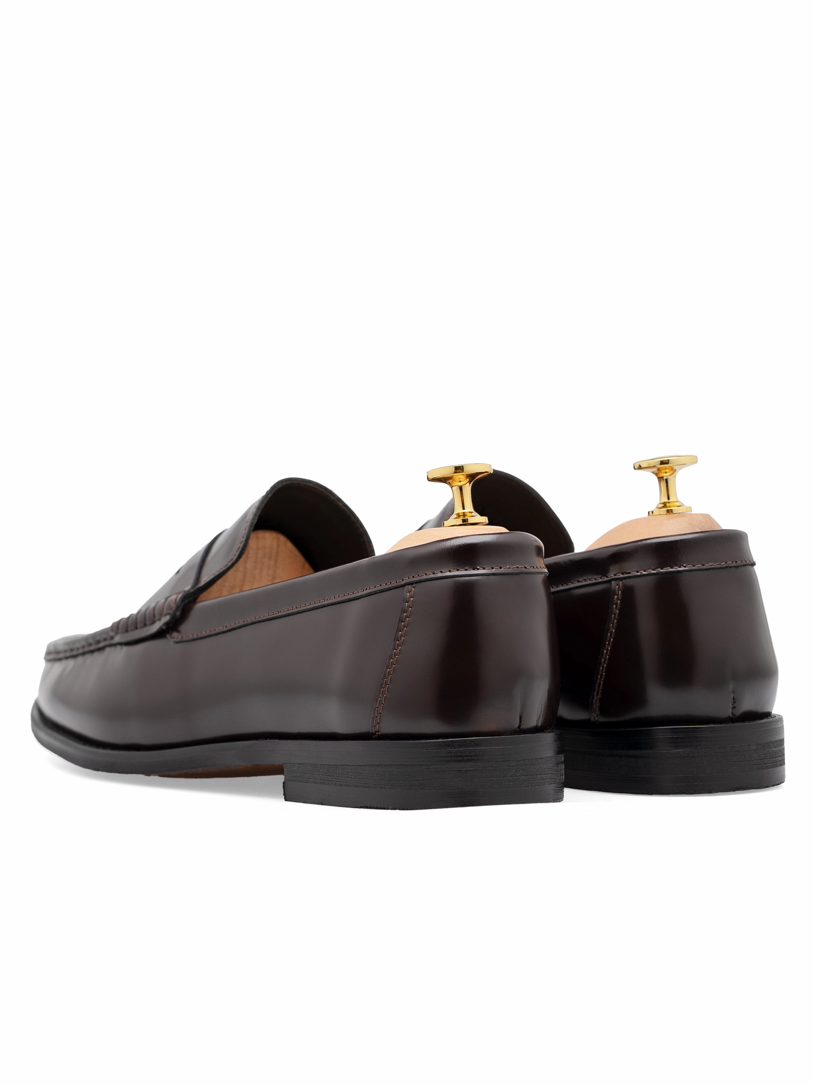 Marco Penny Loafer - Coffee Brown Polished Leather Jw Anderson Tassel Loafers