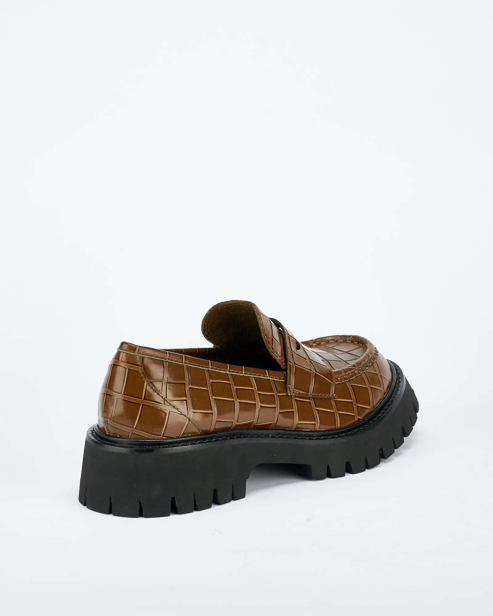 Adrian Smooth Leather Tassel Loafers Maritime Loafer Olive Croc