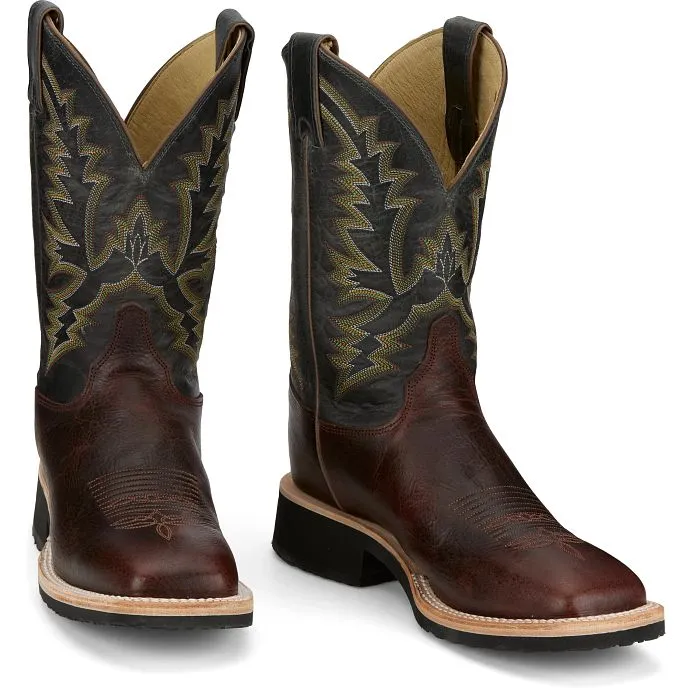 Boots With Denim Men's Justin Trainor 11" Western Boots BR393 Cognac