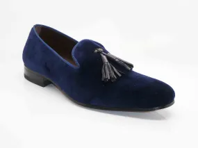 Mezlan Velvet Venetian Loafer Blue Dress