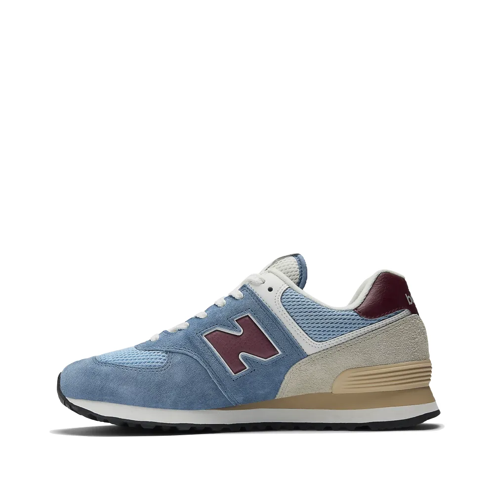 New Balance Women's 574 Sneaker in Shoreline Blue with Stillwater New Balance 2002r Brown