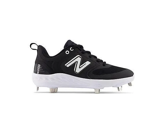 Supreme Soccer Cleats New Balance Women's VELO v3 Metal Fastpitch Softball Cleats - Black with White - SMVELOK3