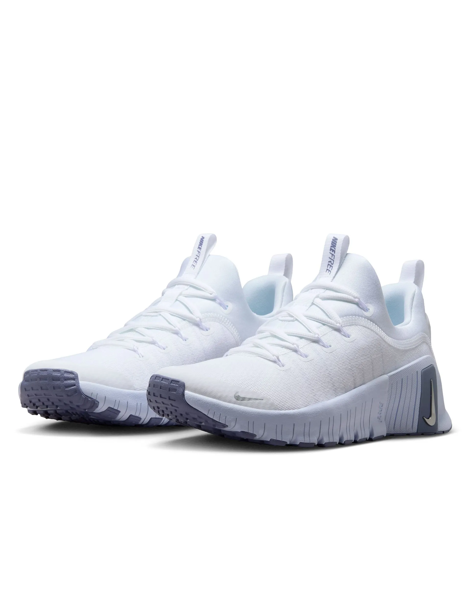 Nike Shoes For Flat Footed Free Metcon 6 Shoes - White/Metallic Silver/Half Blue