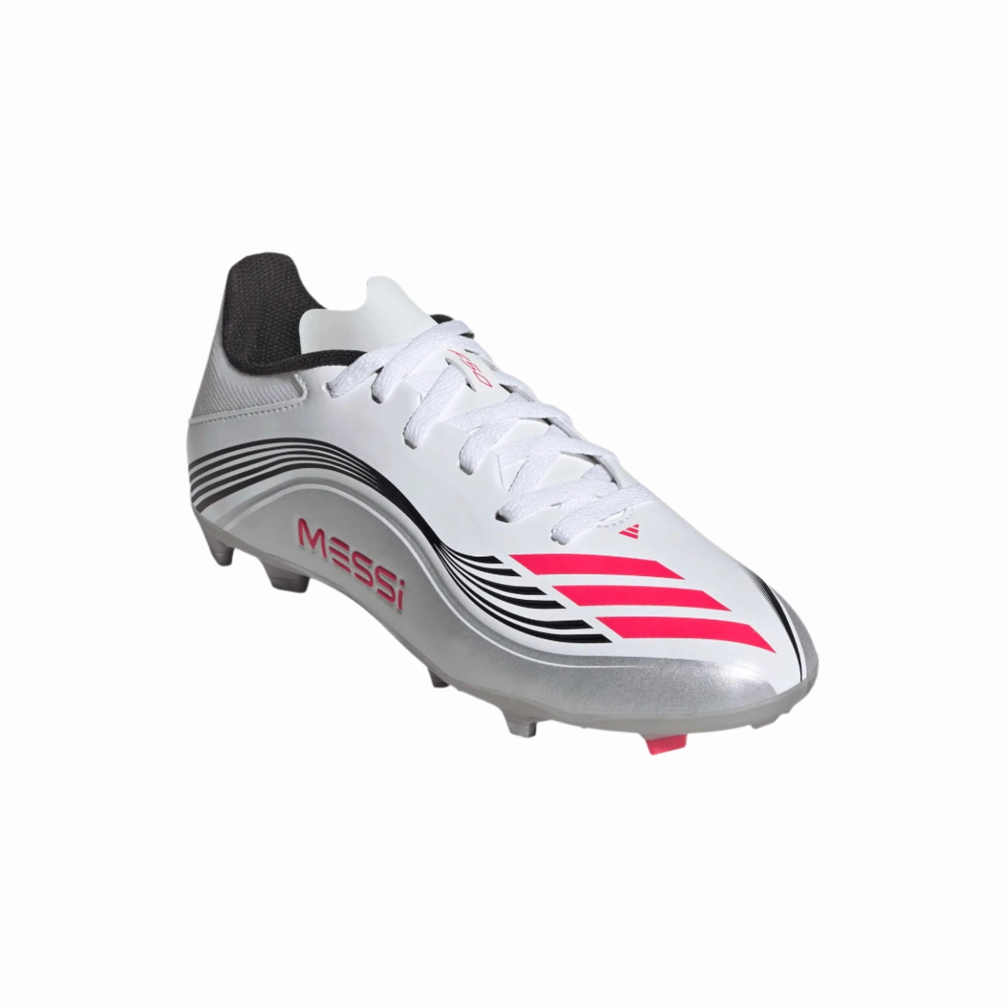 Adidas Junior Football Boot Messi League FG/MG Cloud White/Lucid Red/Silver Metallic Soccer Cleat Store Near Me