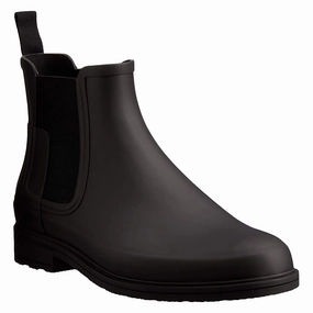 Hunter Original Refined Chelsea Rubber Men's Ankle Black Boots Chelsea Boots Riding