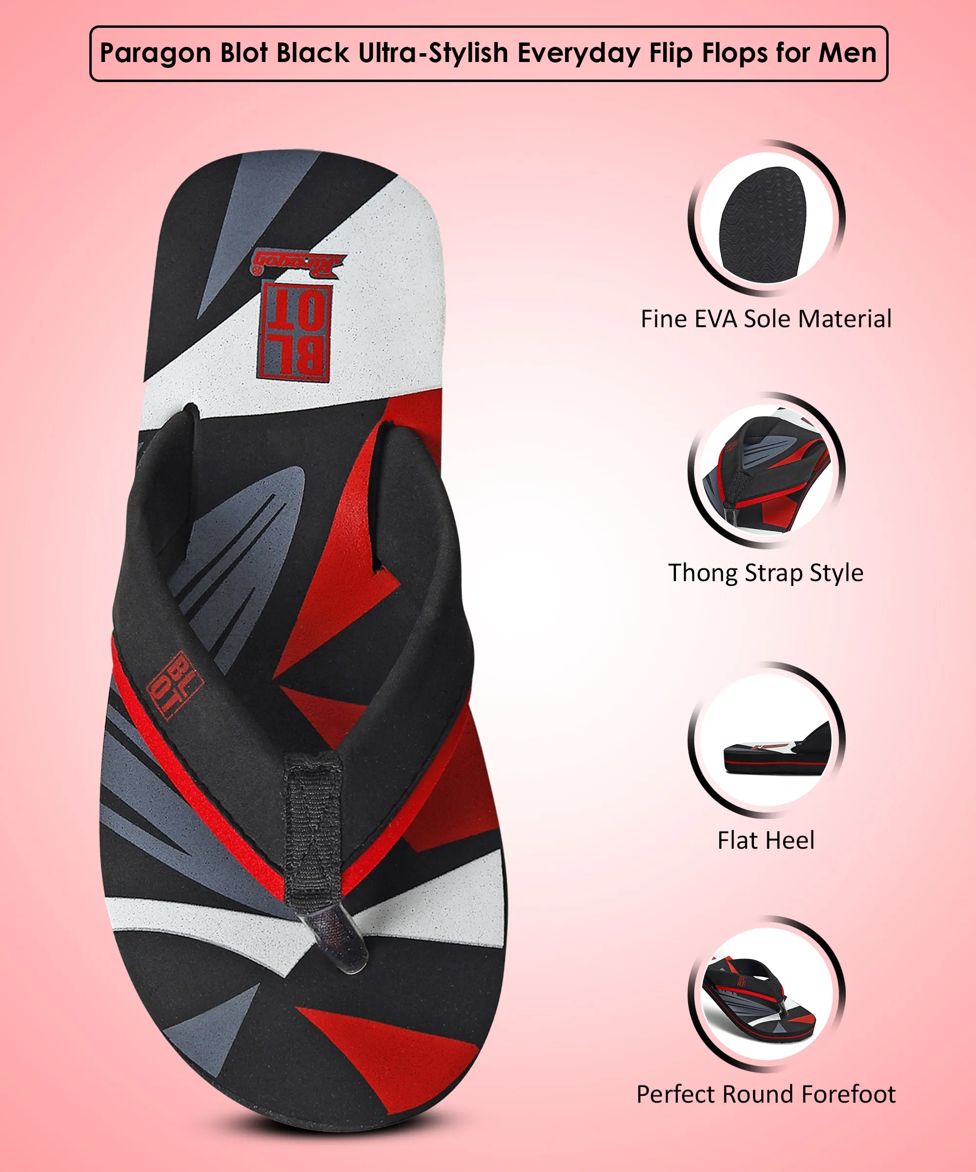 Paragon Blot K3305G Men Stylish Lightweight Flipflops | Casual & Comfortable Daily-wear Slippers for Indoor & Outdoor | For Everyday Use Top Designer Flip Flops