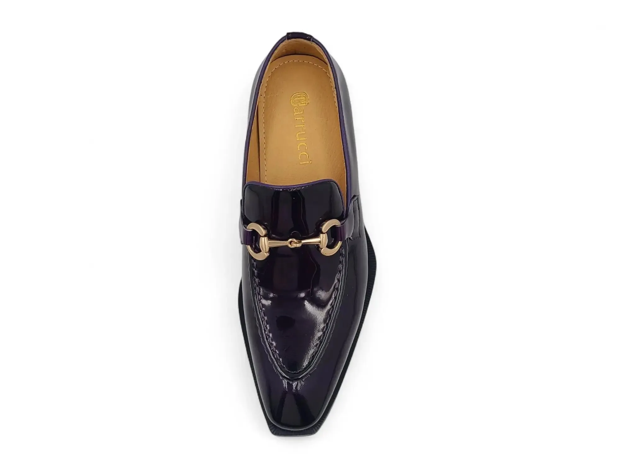Patent Leather Buckle Loafer Monolith Brushed Leather Loafers