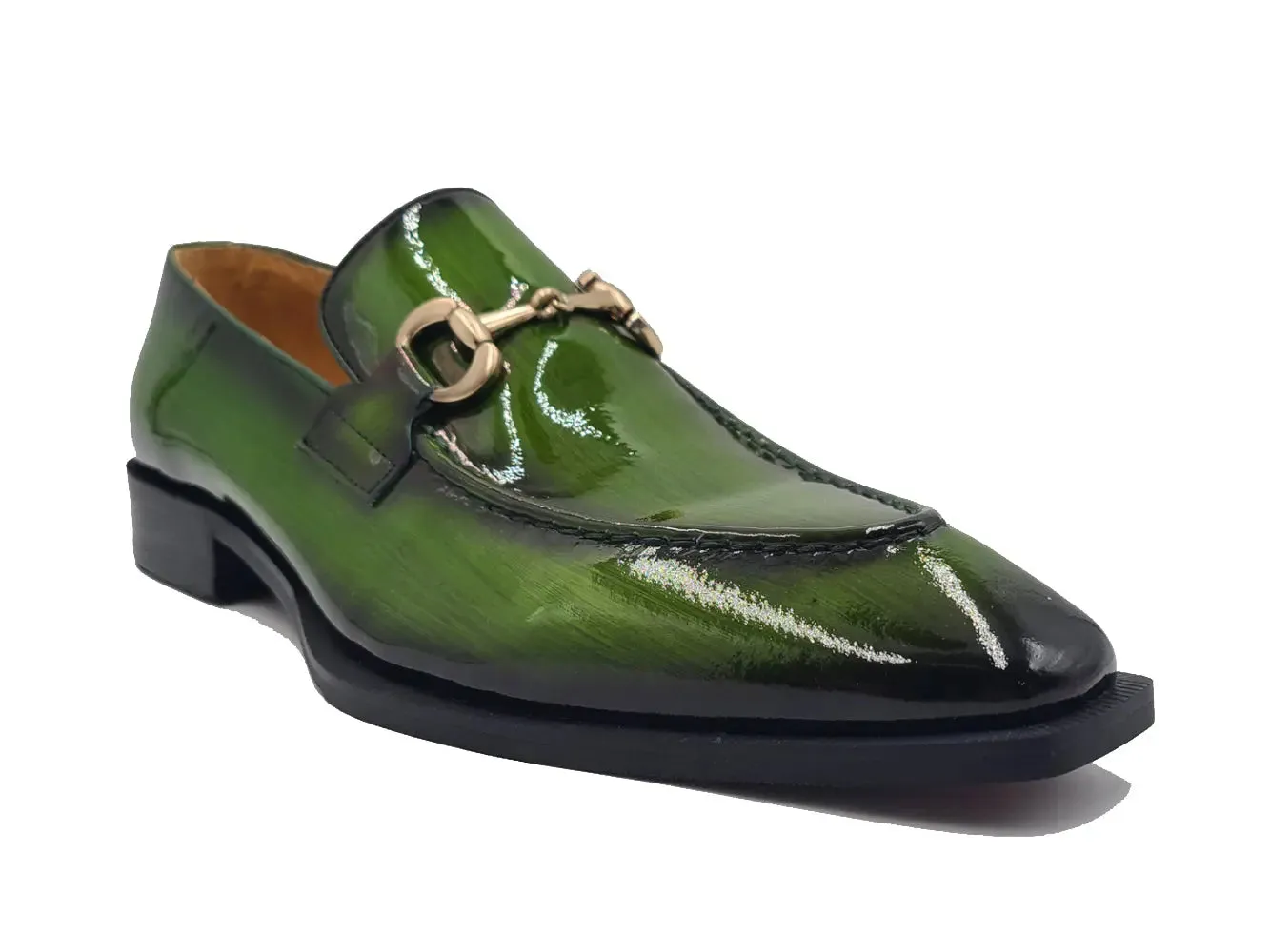 Horsebit Accent Loafers Patent Leather Buckle Loafer
