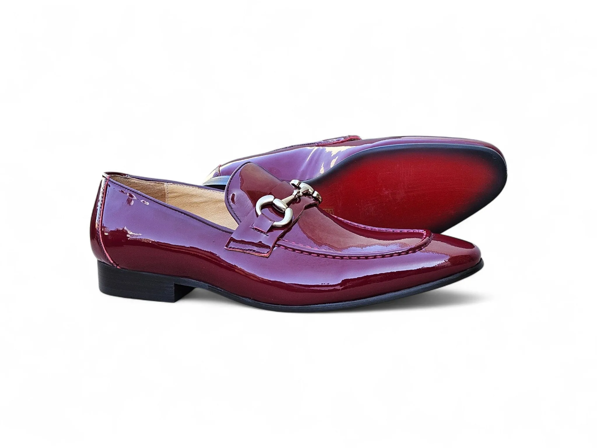 Leather Penny Loafers Patent Leather Horse Bit Loafer