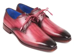 Derby Shoes Commando Sole Paul Parkman Pink and Purple Hand-Painted Derby Shoes (ID#326-PNP)