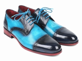 Paul Parkman Cap-Toe Derby Shoes in Blue / Turquoise Dr. Martens Lace-up Ballet Shoe