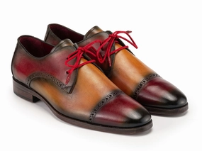 Paul Parkman Men's Cap Toe Derby Shoes in Multiple Colors Oxford Lace-up Shoes