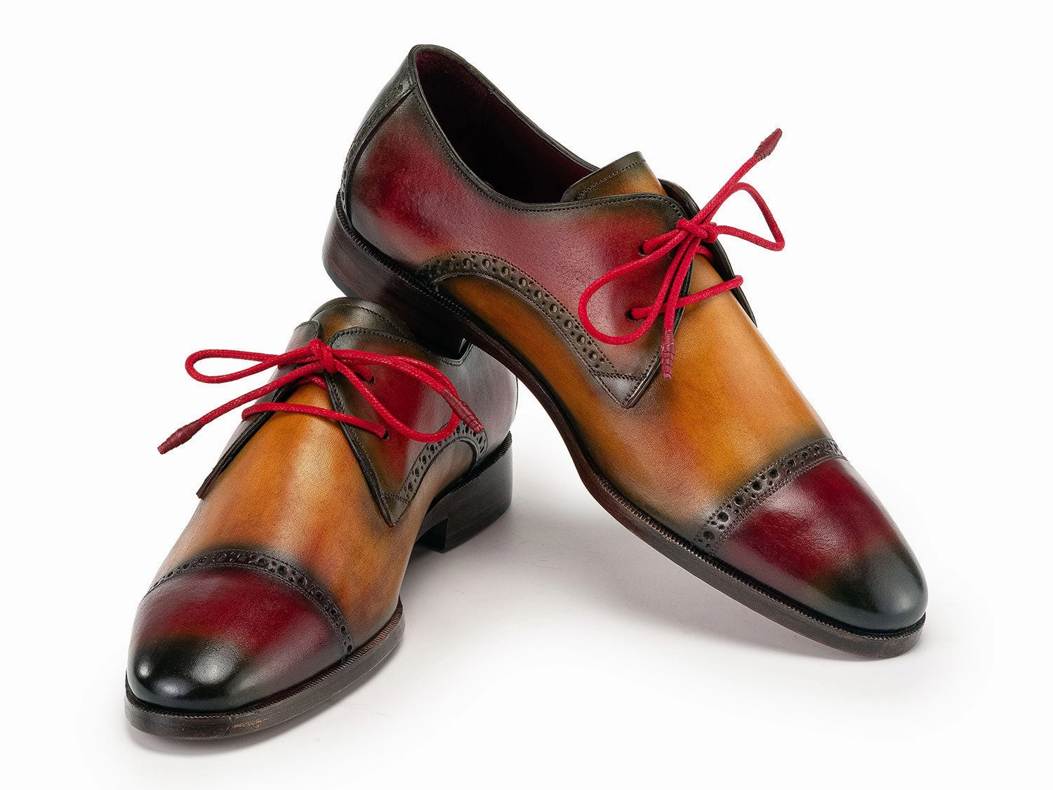Lace Up Designer Shoes Paul Parkman Men's Cap Toe Derby Shoes in Multiple Colors
