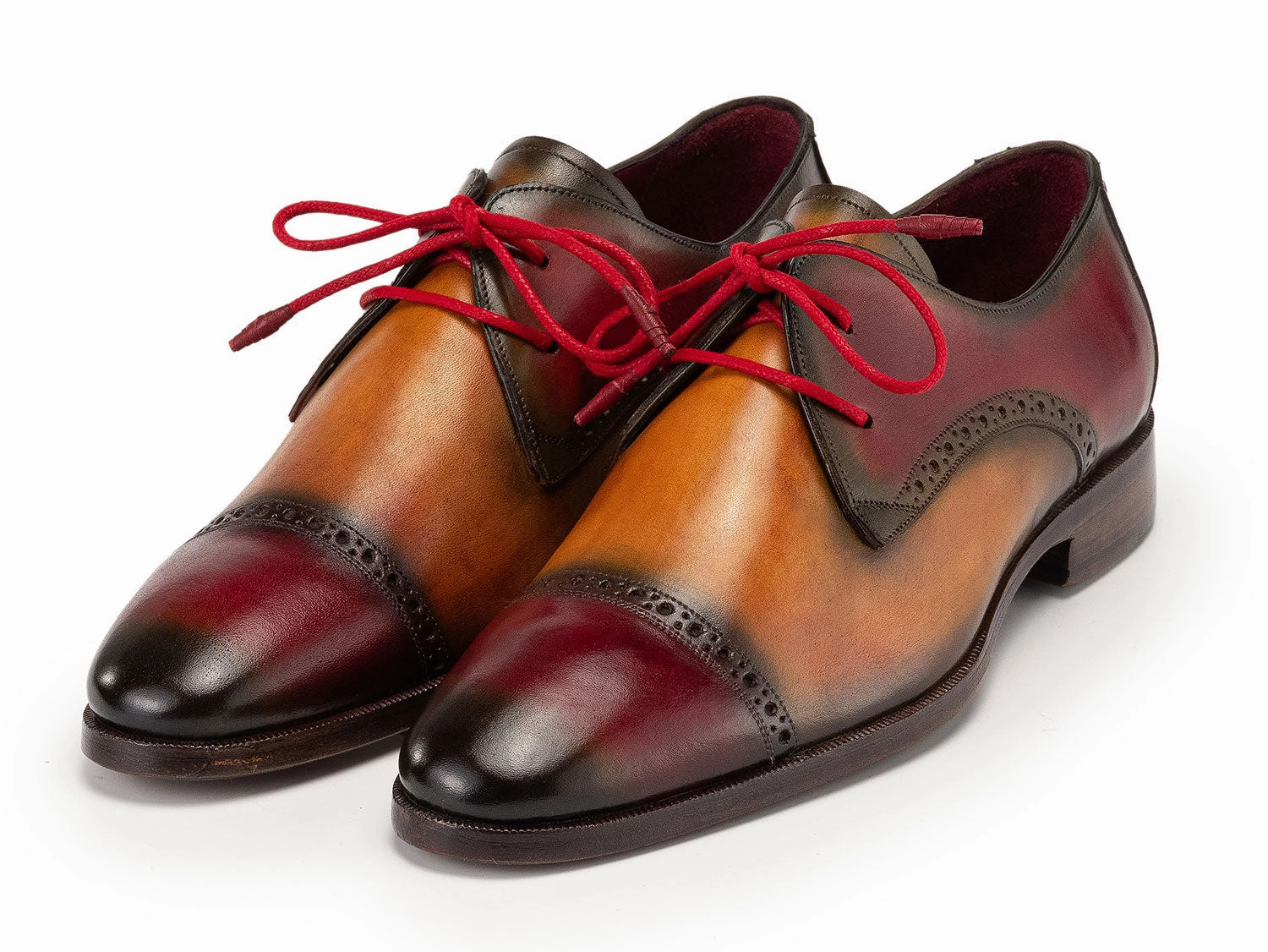 Fancy Lace Up Shoes Paul Parkman Men's Cap Toe Derby Shoes in Multiple Colors
