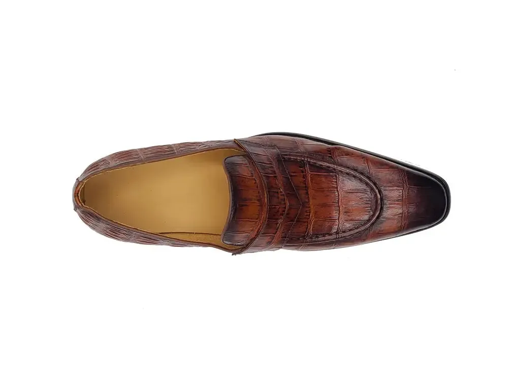 Water Shoes Loafers Penny Loafer Features Alligator Embossed Calfskin